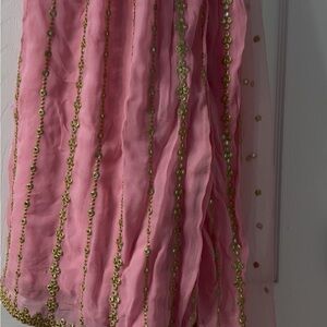 Elegant Pink Embellished Women's three pce punjabi suit sharara